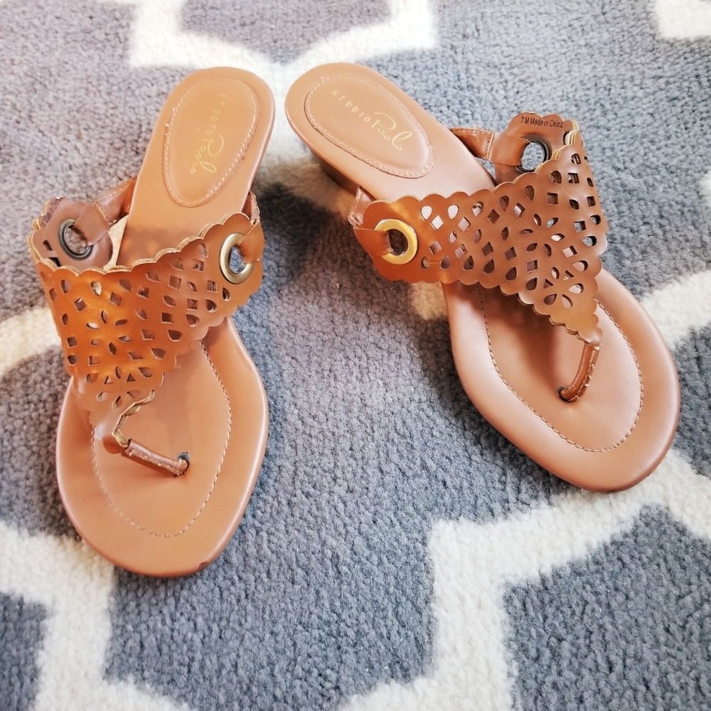 Laser cut Design Wedge Sandals by Paolo Studio